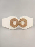 Alloy Buckle Elastic PU Belt - Trendsi - Flyclothing LLC