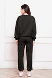 Round Neck Long Sleeve Sweatshirt and Pants Set - Trendsi - Flyclothing LLC