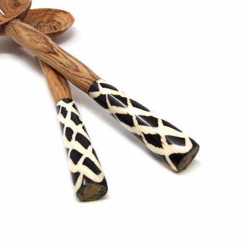 Olive Serving Set with Bone Handles 11 inch - Jedando - Flyclothing LLC