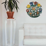 Painted Flower Garden Metal Wall Art - Croix des Bouquets - Croix des Bouquets - Flyclothing LLC