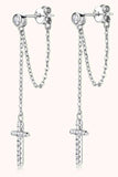 Moissanite 925 Sterling Silver Cross Earrings - Trendsi - Flyclothing LLC