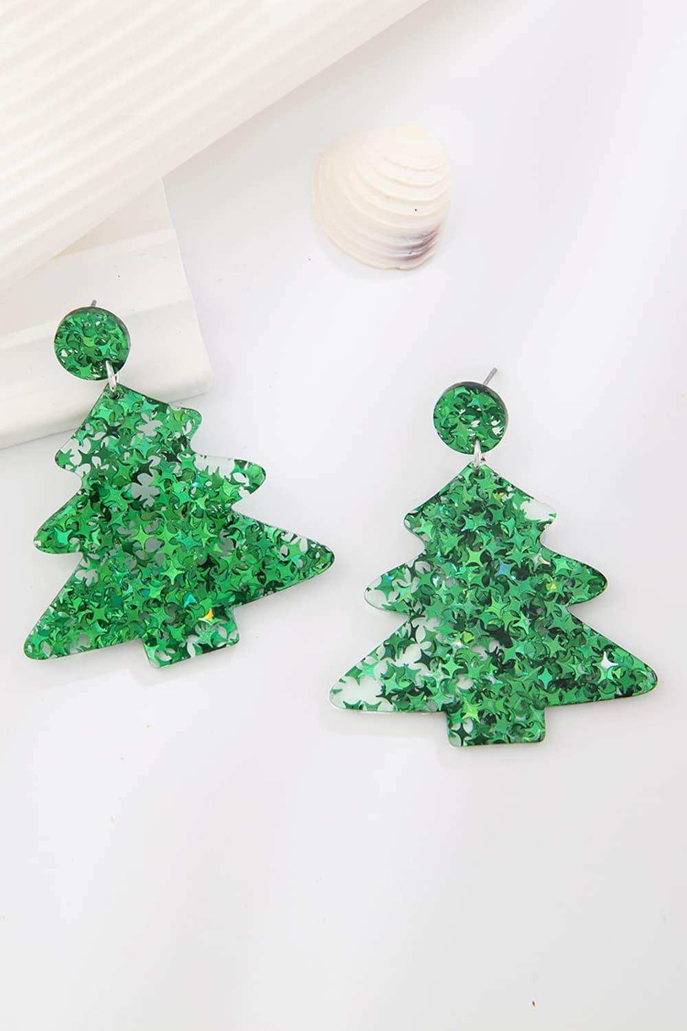 Christmas Tree Acrylic Earrings - Trendsi - Flyclothing LLC