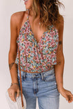 Floral Surplice Neck Top - Trendsi - Flyclothing LLC