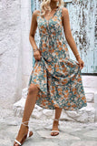 Floral V-Neck Tiered Sleeveless Dress - Trendsi - Flyclothing LLC