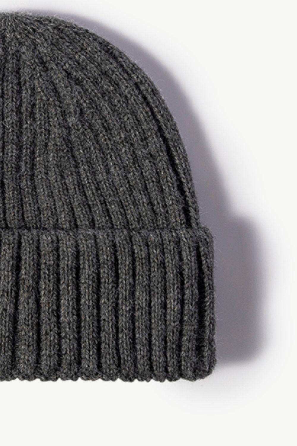 Rib-Knit Cuff Beanie - Trendsi - Flyclothing LLC