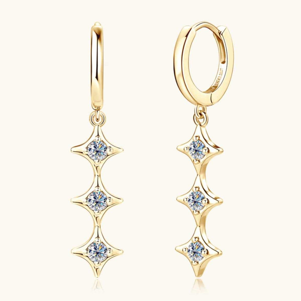 Moissanite 925 Sterling Silver Geometric Shape Earrings - Trendsi - Flyclothing LLC