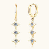 Moissanite 925 Sterling Silver Geometric Shape Earrings - Trendsi - Flyclothing LLC