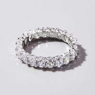 Inlaid Zircon 925 Sterling Silver Ring - Trendsi - Flyclothing LLC