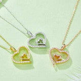Moissanite 925 Sterling Silver Heart Pendant Necklace - Trendsi - Flyclothing LLC