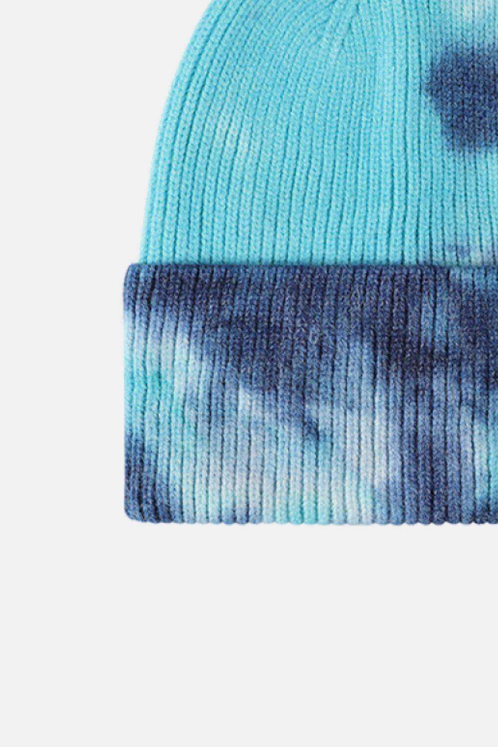 Tie-Dye Cuffed Rib-Knit Beanie Hat - Trendsi - Flyclothing LLC