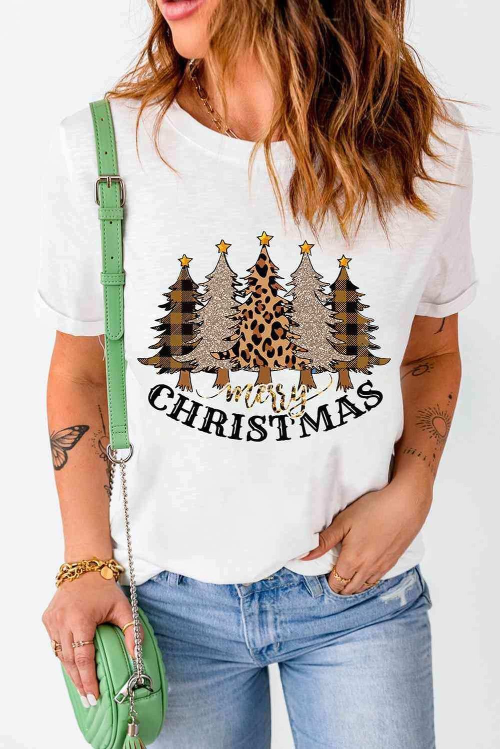 MERRY CHRISTMAS Graphic T-Shirt - Trendsi - Flyclothing LLC