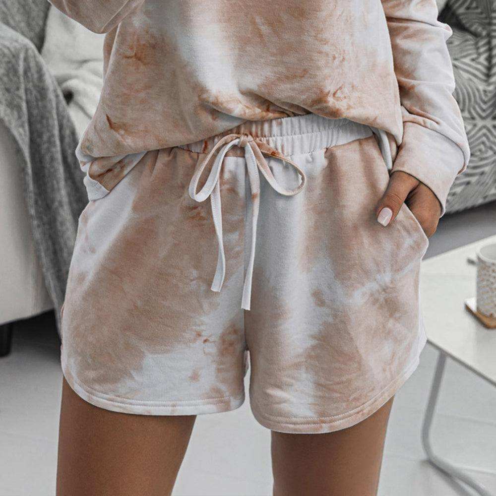 Tie-Dye Drawstring Shorts with Pockets - Trendsi - Flyclothing LLC