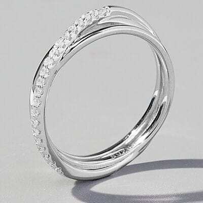 Inlaid Zircon 925 Sterling Silver Ring - Trendsi - Flyclothing LLC