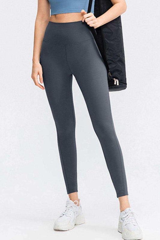 Slim Fit Wide Waistband Long Sports Pants - Trendsi - Flyclothing LLC