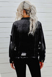 Distressed Raw Hem Denim Jacket - Trendsi - Flyclothing LLC