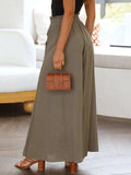 Drawstring Waist Wide Leg Pants - Trendsi - Flyclothing LLC