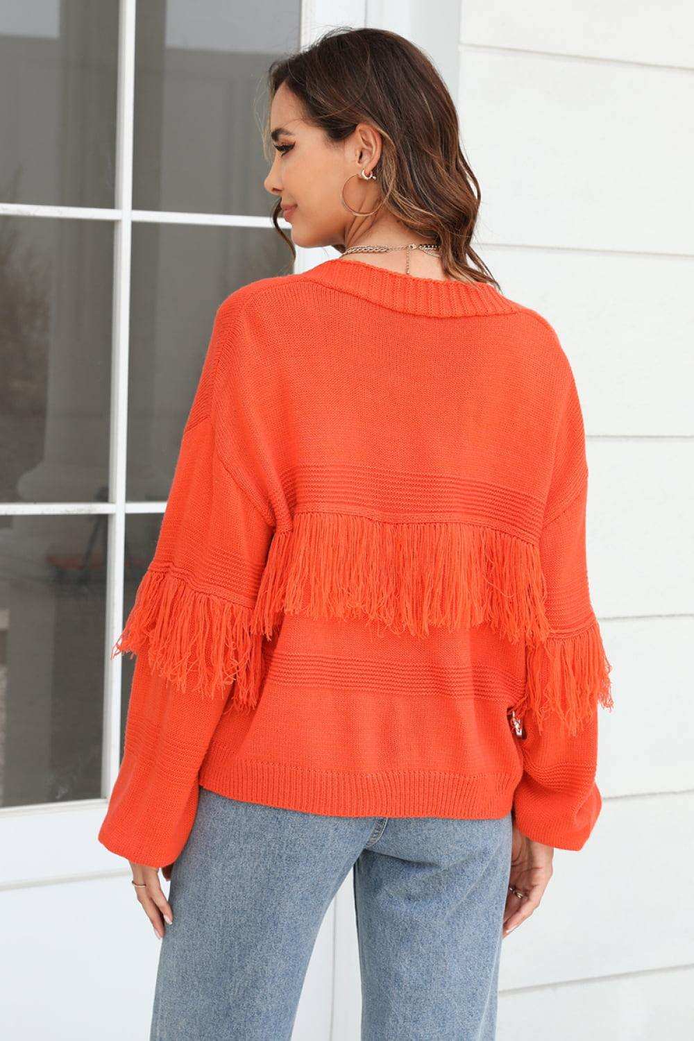 Fringe Trim Open Front Cardigan - Trendsi - Flyclothing LLC