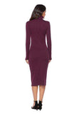 Ribbed Turtleneck Long Sleeve Dress - Trendsi - Flyclothing LLC