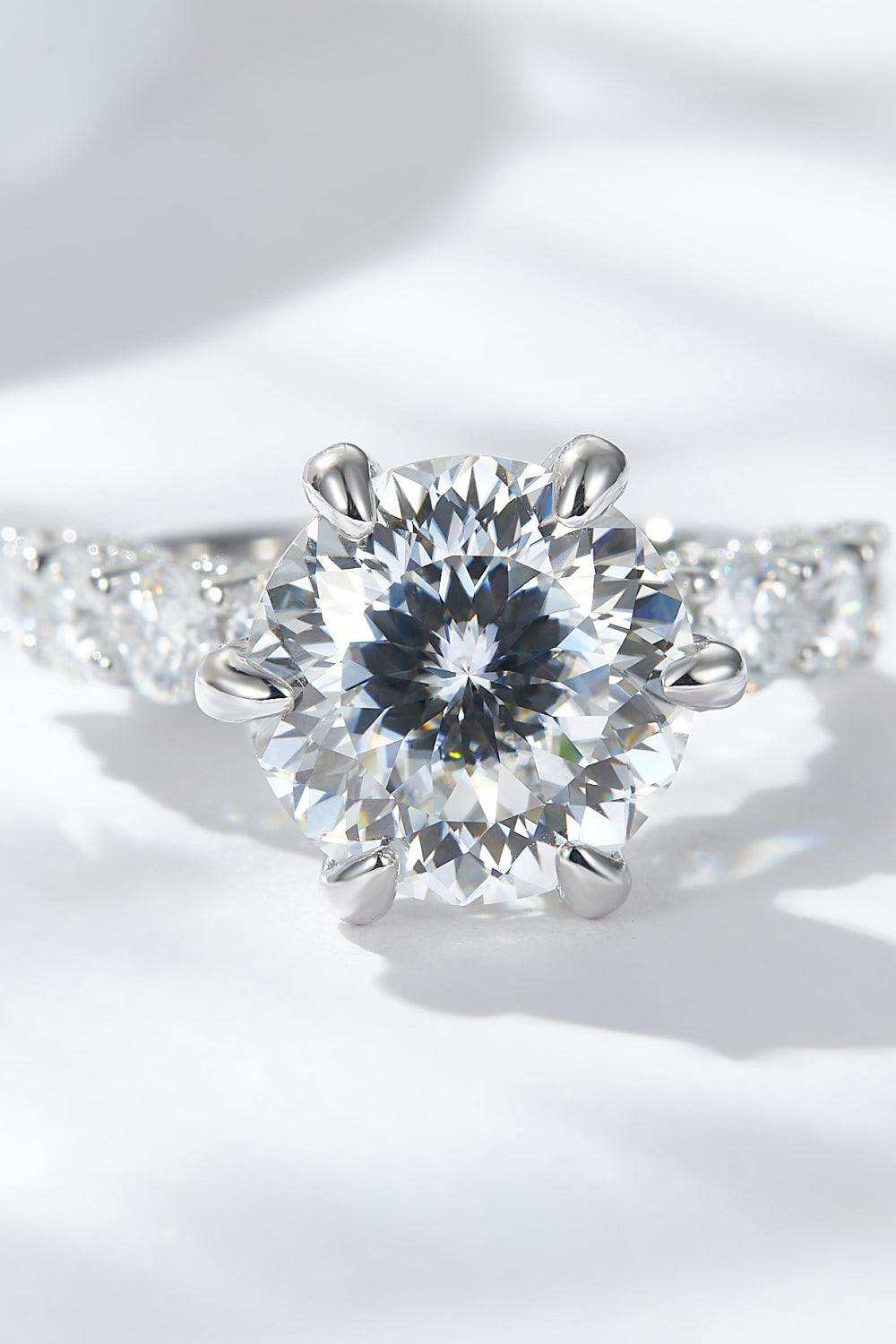 5 Carat Moissanite Side Stone Ring - Trendsi - Flyclothing LLC