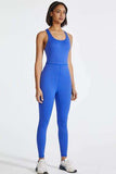 Crisscross Back Wide Strap Active Jumpsuit - Trendsi - Flyclothing LLC