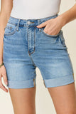 Judy Blue Full Size Tummy Control High Waist Denim Shorts - Trendsi - Flyclothing LLC