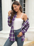 Plaid Button Up Pocketed Shirt - Trendsi - Flyclothing LLC