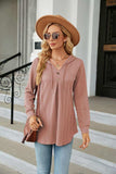 Long Sleeve Hooded Blouse - Trendsi - Flyclothing LLC