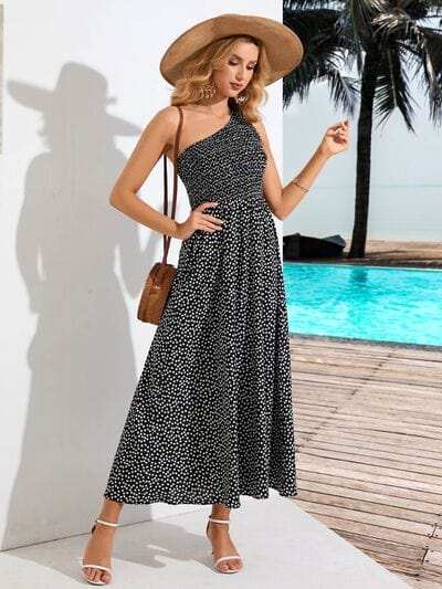 Printed Single Shoulder Midi Dress - Trendsi - Flyclothing LLC