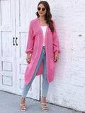 Open Front Longline Cardigan with Pockets - Trendsi - Flyclothing LLC