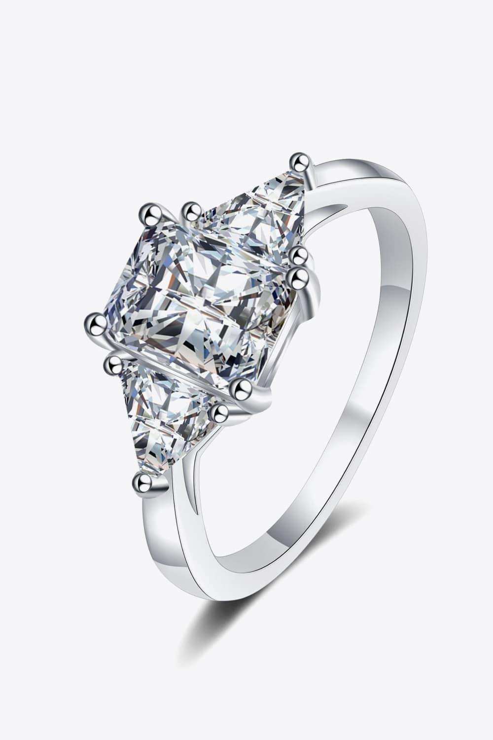 3 Carat Moissanite 925 Sterling Silver Rhodium-Plated Ring - Trendsi - Flyclothing LLC