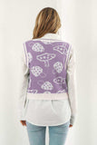 Printed Plunge Neck Sweater Vest - Trendsi - Flyclothing LLC