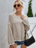 Boat Neck Dropped Shoulder Sweater - Trendsi - Flyclothing LLC