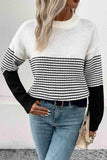Striped Drop Shoulder Sweater - Trendsi - Flyclothing LLC