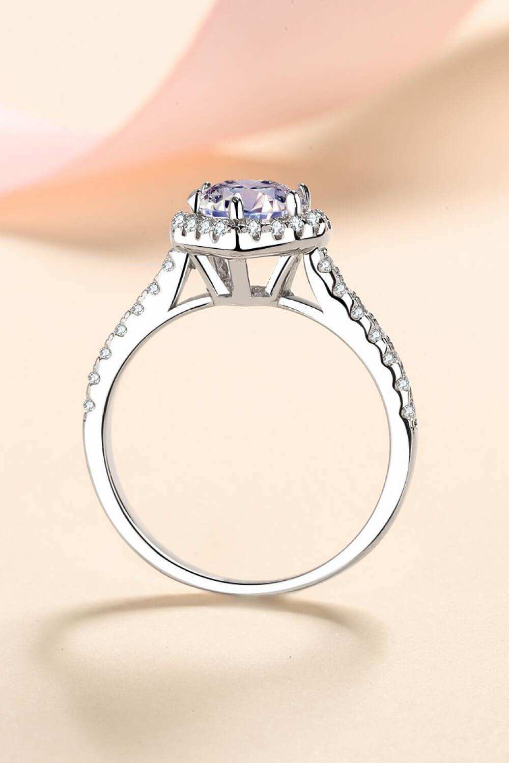 1 Carat Moissanite Heart-Shaped Ring - Trendsi - Flyclothing LLC