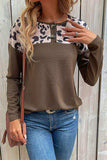 Leopard Buttoned Round Neck Drop Shoulder Top - Trendsi - Flyclothing LLC