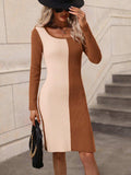 Contrast Slit Sweater Dress - Trendsi - Flyclothing LLC