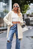 Open Front Dropped Shoulder Longline Cardigan - Trendsi - Flyclothing LLC