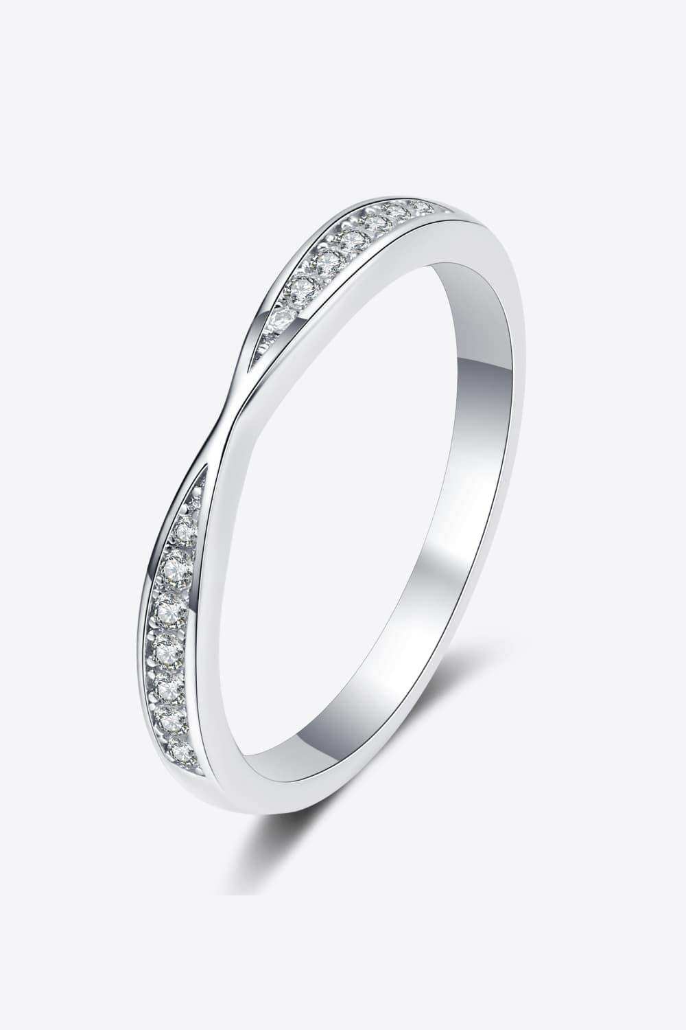 Moissanite Rhodium-Plated Ring - Trendsi - Flyclothing LLC