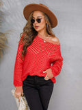 Round Neck Long Sleeve Sweater - Trendsi - Flyclothing LLC