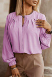 Button Up Round Neck Long Sleeve Shirt - Trendsi - Flyclothing LLC