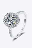 2 Carat Moissanite 925 Sterling Silver Halo Ring - Trendsi - Flyclothing LLC