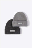 NEWYORK Patch Rib-Knit Cuffed Beanie - Trendsi - Flyclothing LLC