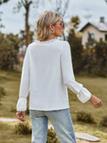 V-Neck Flounce Sleeve Blouse - Trendsi - Flyclothing LLC