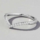 V Shape Inlaid Zircon 925 Sterling Silver Ring - Trendsi - Flyclothing LLC