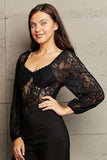 Lace Long Sleeve Bodysuit - Trendsi - Flyclothing LLC