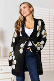 Double Take Floral Button Down Longline Cardigan - Trendsi - Flyclothing LLC