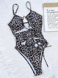 Leopard Cutout Tied One-Piece Swimsuit - Trendsi - Flyclothing LLC