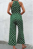Polka Dot Grecian Wide Leg Jumpsuit - Trendsi - Flyclothing LLC