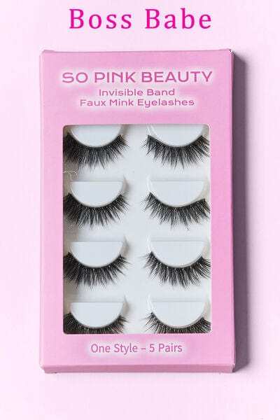 SO PINK BEAUTY Faux Mink Eyelashes 5 Pairs - Trendsi - Flyclothing LLC