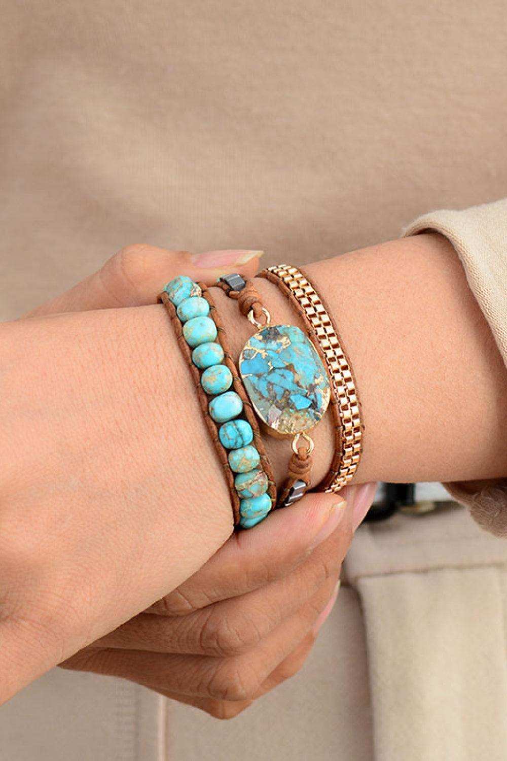 Handmade Natural Stone Copper Bracelet - Trendsi - Flyclothing LLC